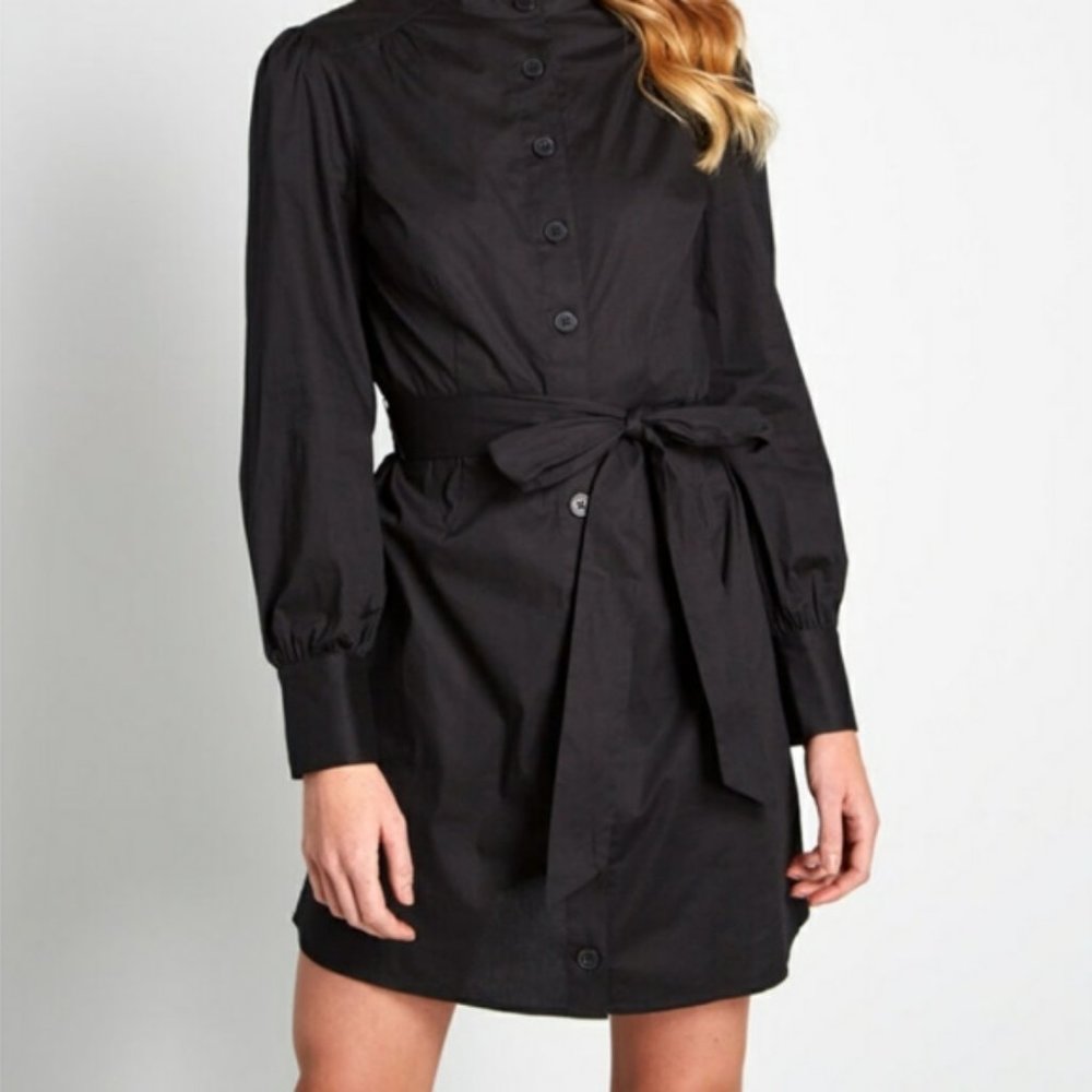 Modcloth A Casual Vision Black Shirt Dress NWT Medium